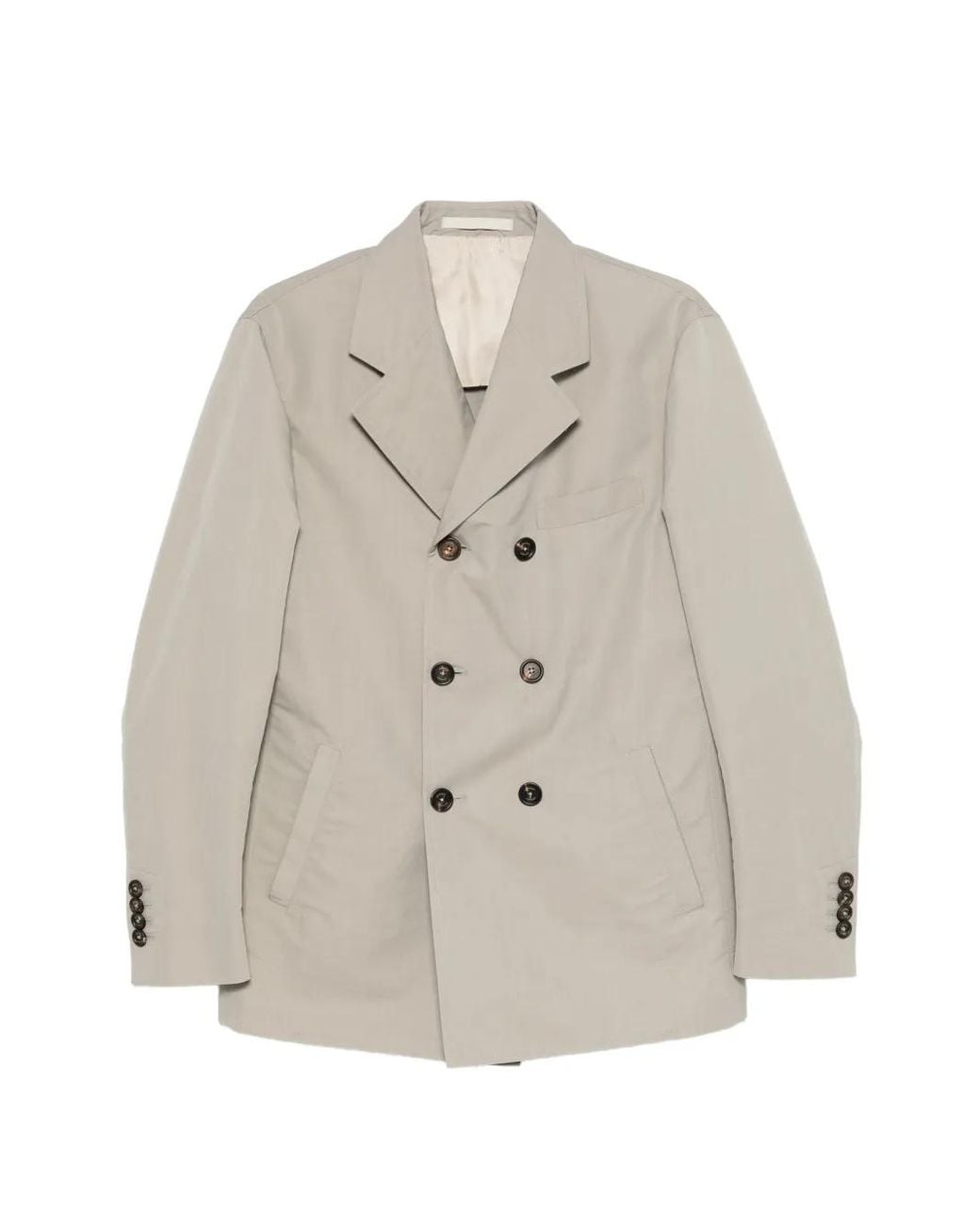 Eleventy White Double-Breasted Peacoat for men