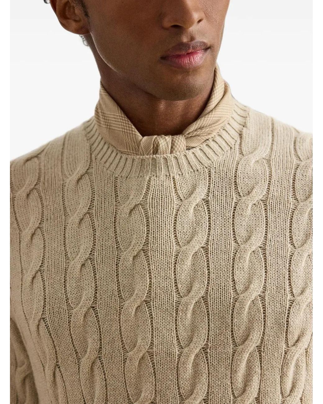 Ralph Lauren Natural Cable-Knit Cashmere Sweater for men