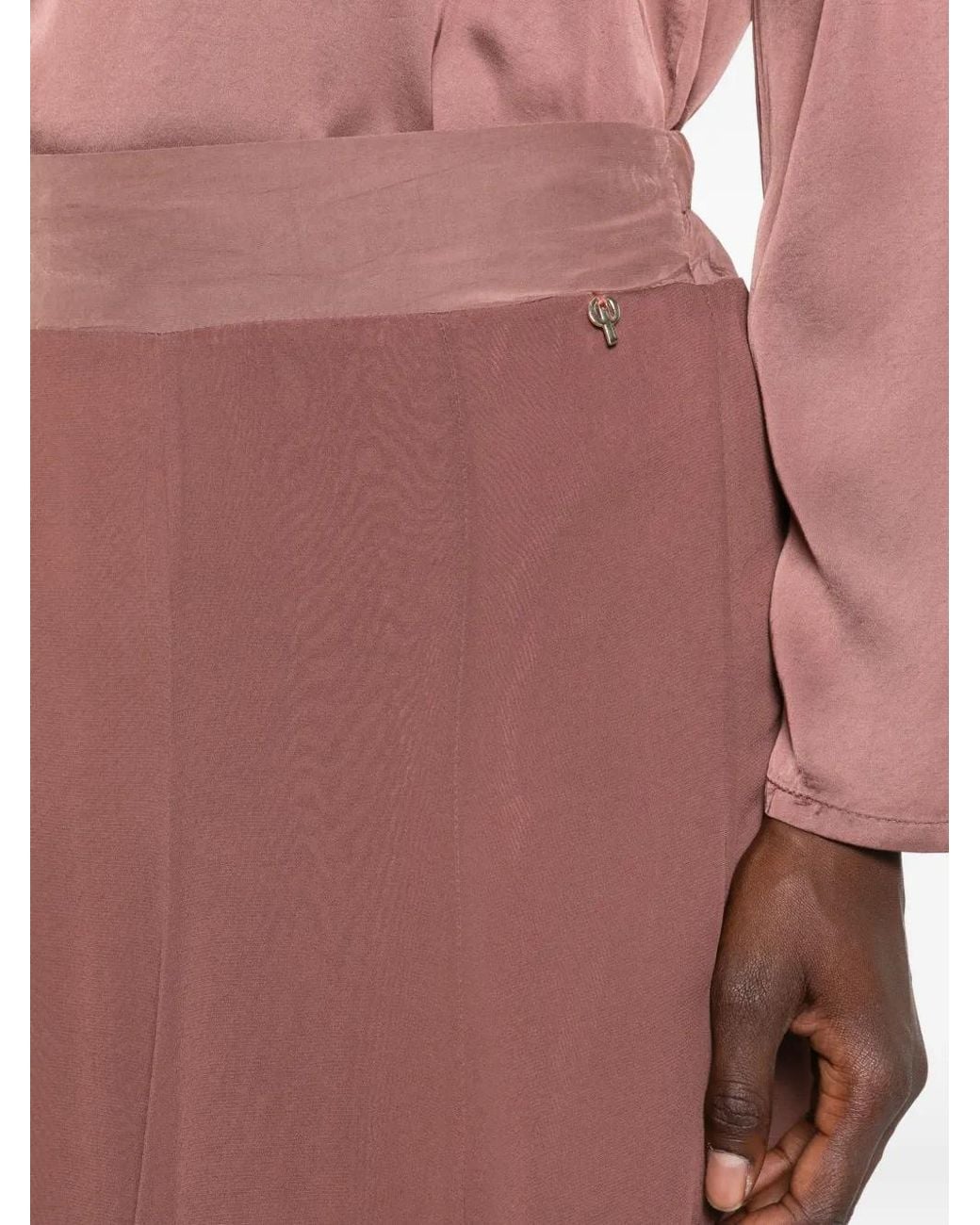 PHILIA LOFT Purple Elasticated-Waistband Asymmetric Skirt