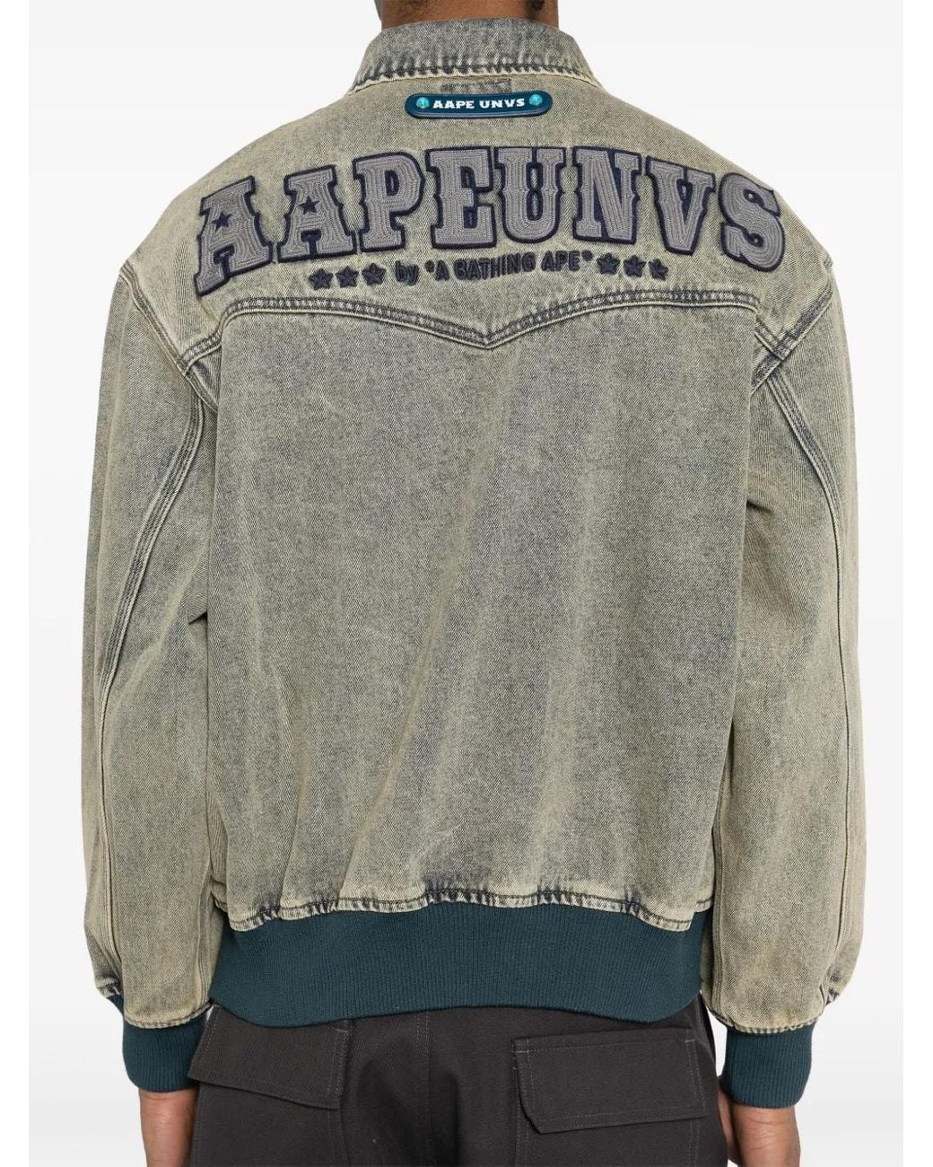 Aape By A Bathing Ape Gray Aapeunvs Zip-Up Jacket for men