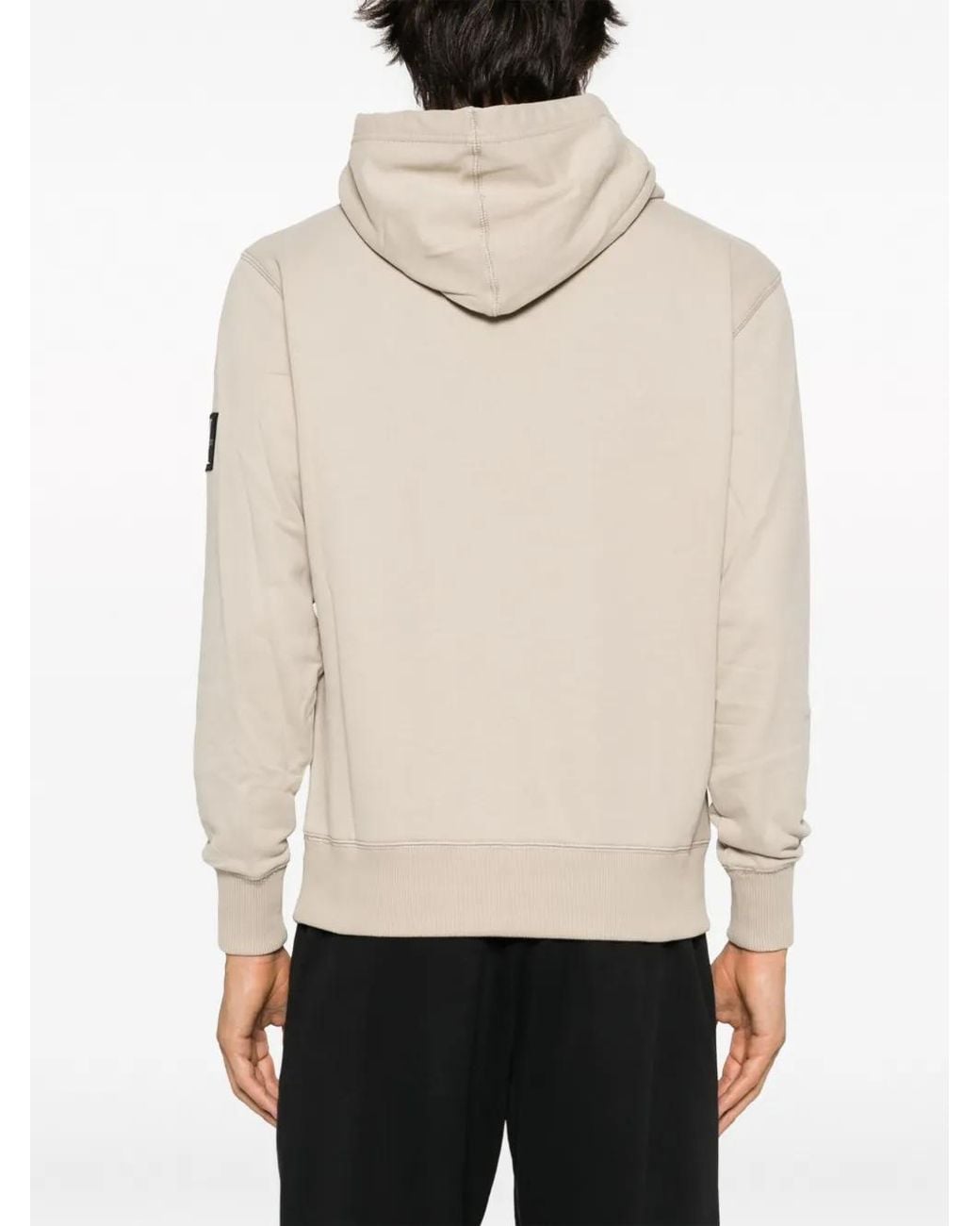 Calvin Klein Natural Logo-Patch Long-Sleeve Hoodie