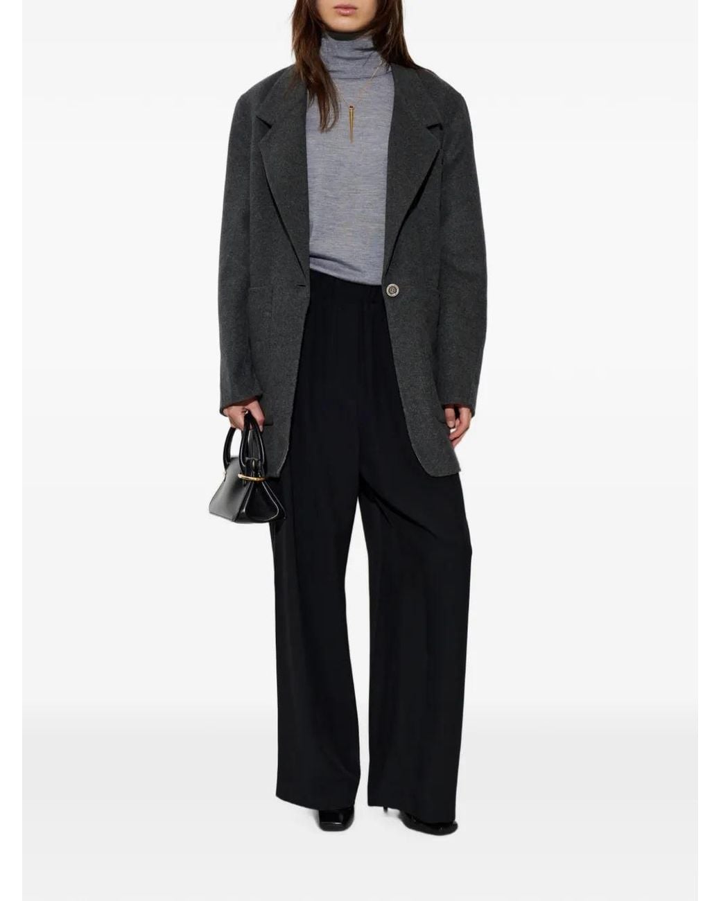 Givenchy Gray Single-Breasted Patch-Pocket Coat