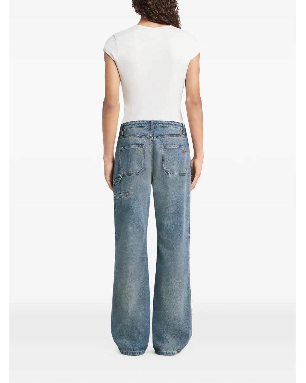 Courreges Blue Hammer Pocket Baggy Trousers for men