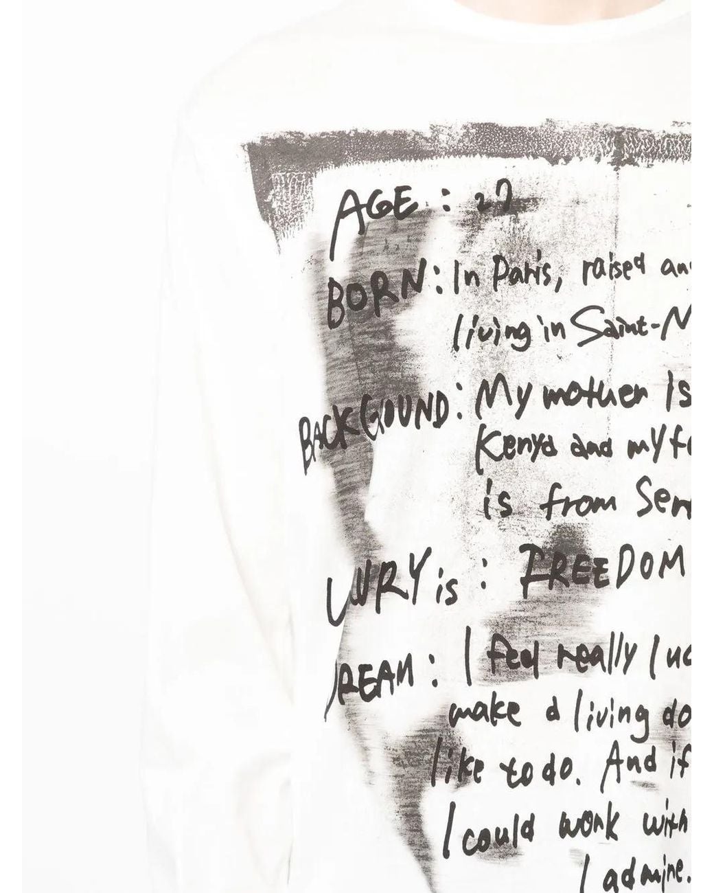 Yohji Yamamoto White Pigment Long-Sleeve T-Shirt for men