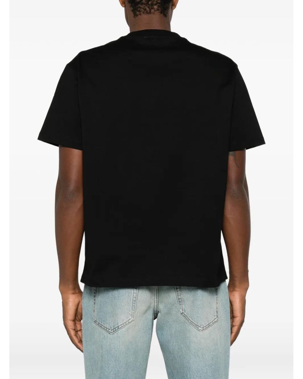 Versace Black Printed Cotton-Jersey Regular T-Shirt for men