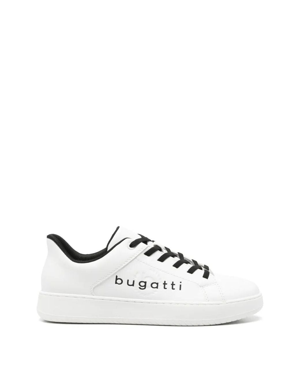 Bugatti White Logo-Detail Lace-Up Sneakers for men