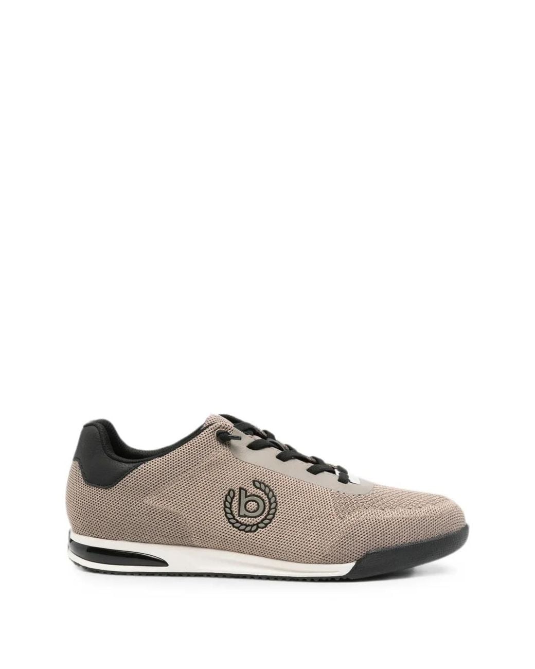 Bugatti White Logo-Patch Mesh Sneakers for men