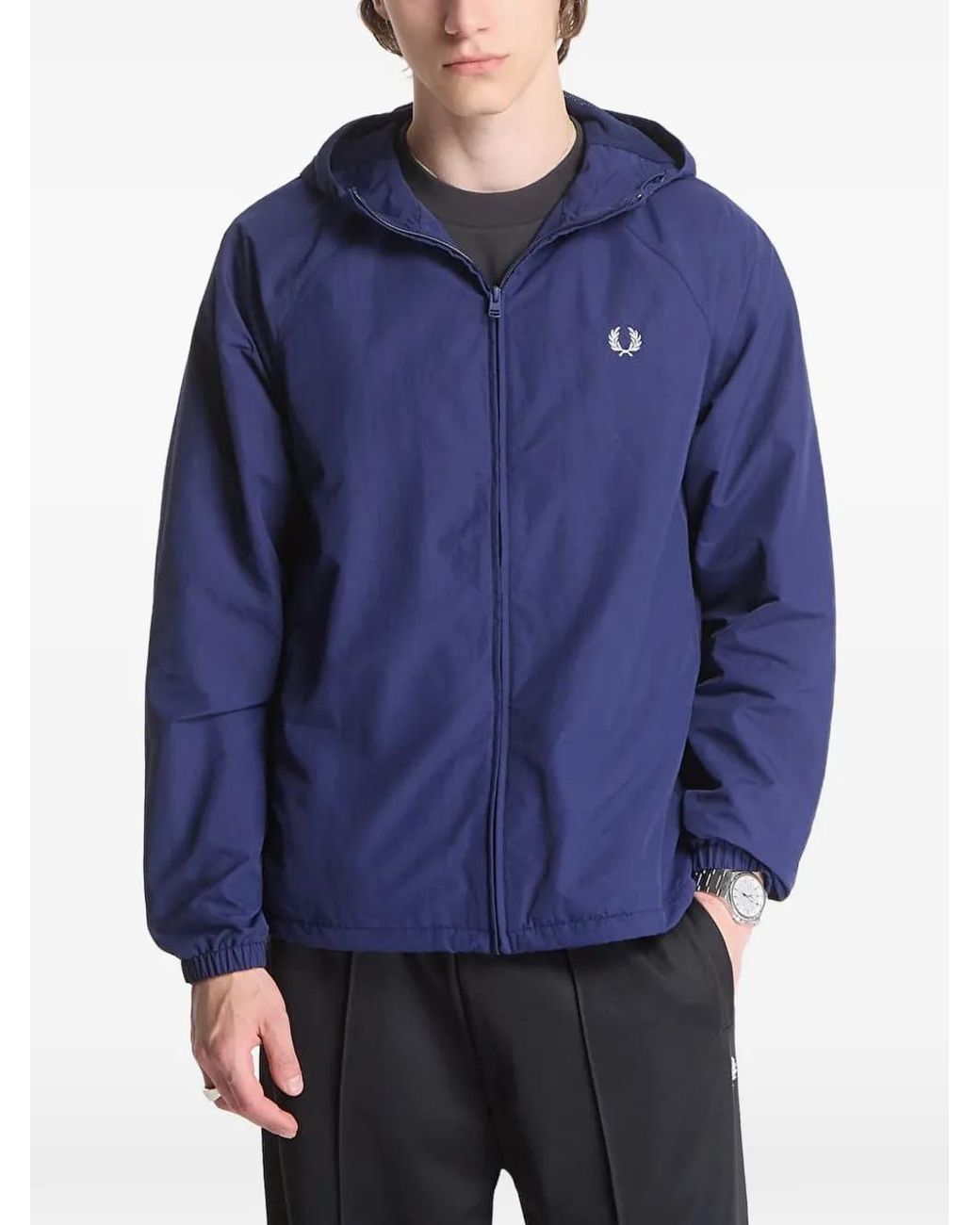 Veste À Logo Brodé Fred Perry pour homme en coloris Blue