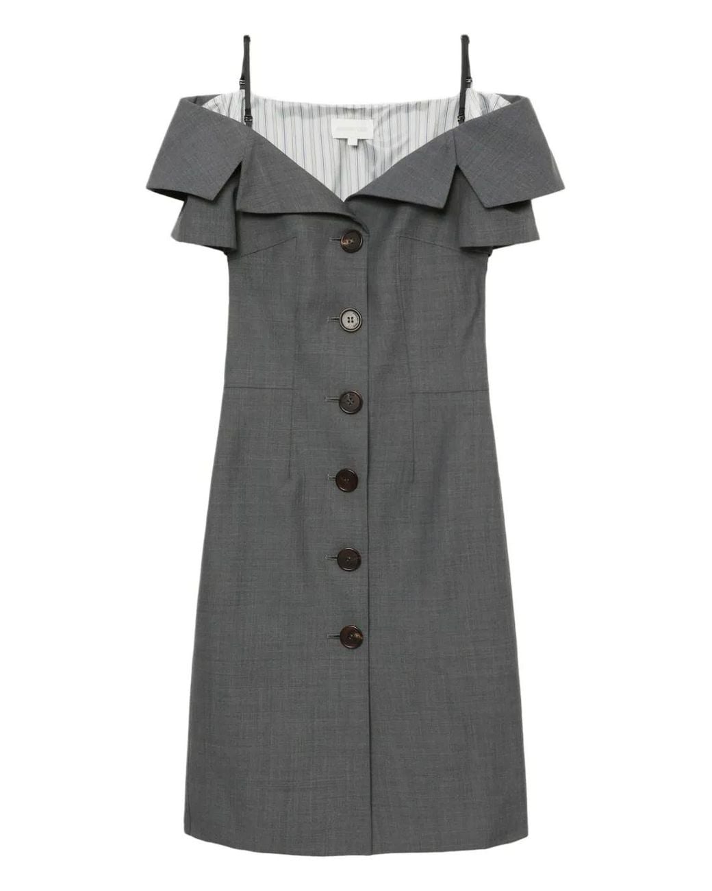 ShuShu/Tong Gray Button-Up Dress