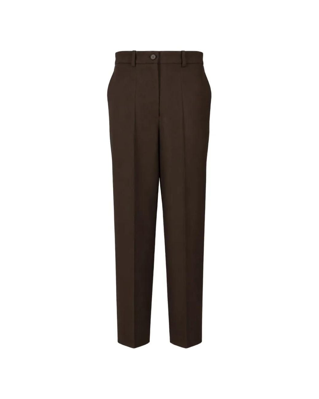 P.A.R.O.S.H. Brown Pressed-Crease Trousers