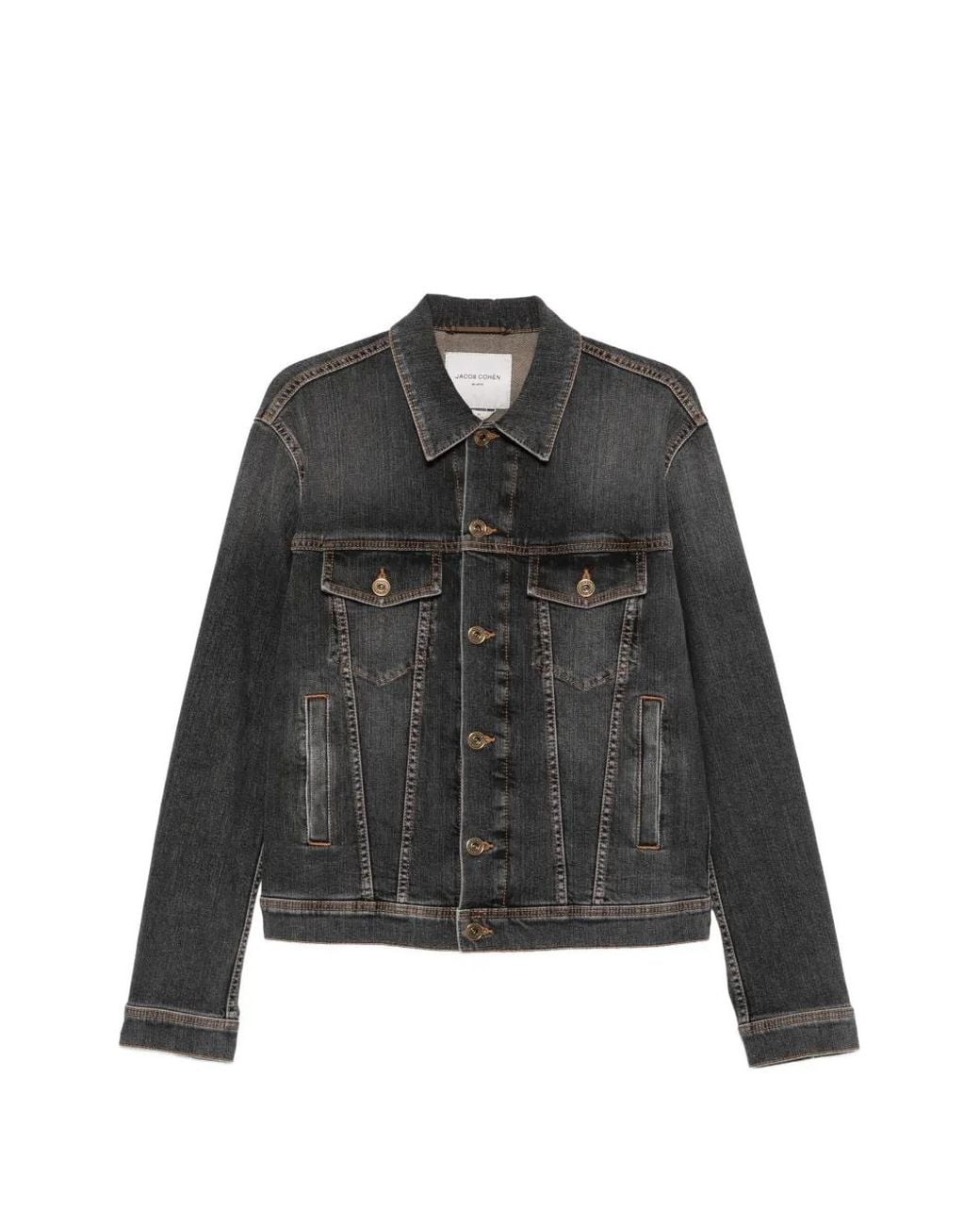 Jacob Cohen Black Faded-Effect Denim Jacket for men