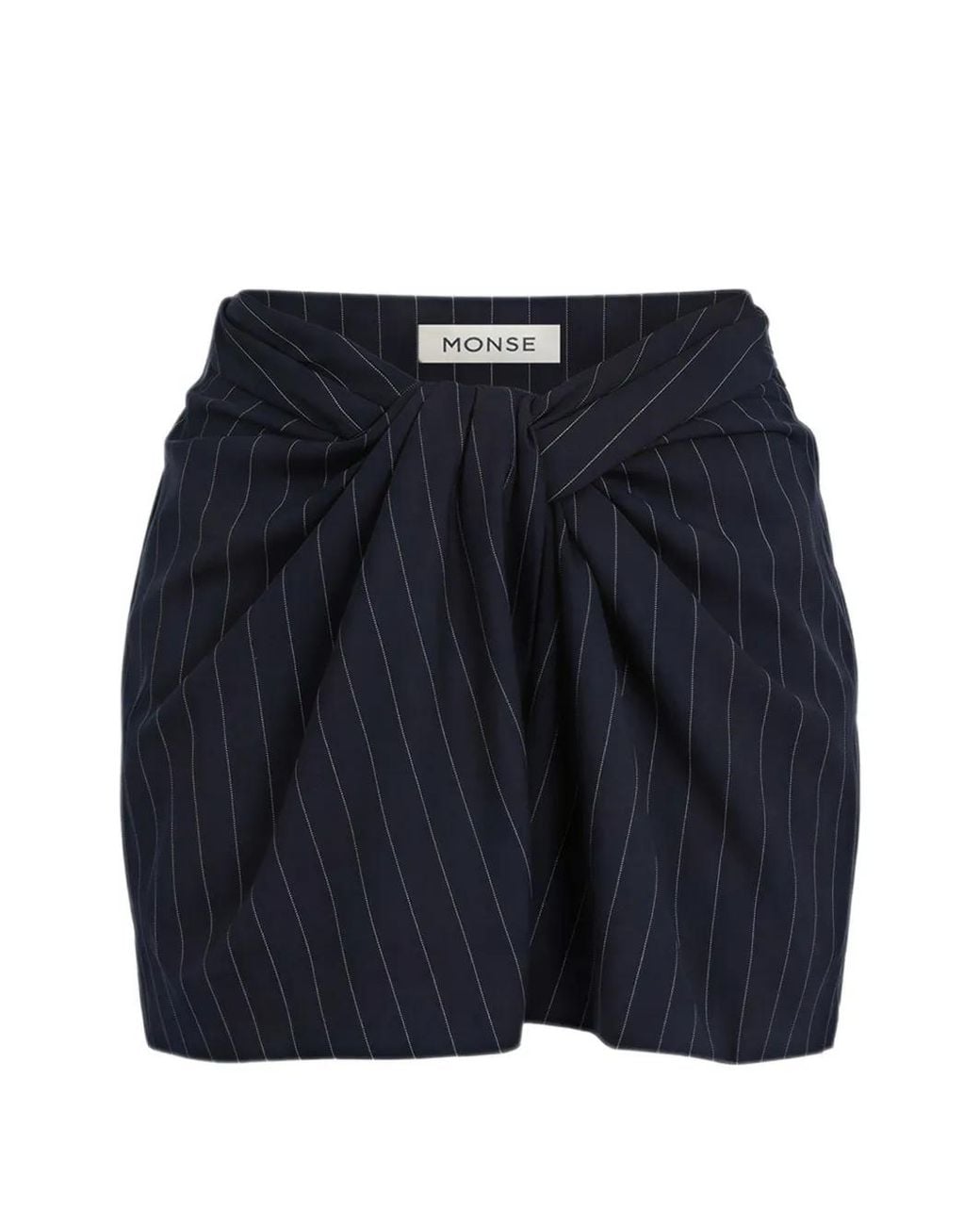 Monse Blue Pinstripe-Pattern Twisted Shorts