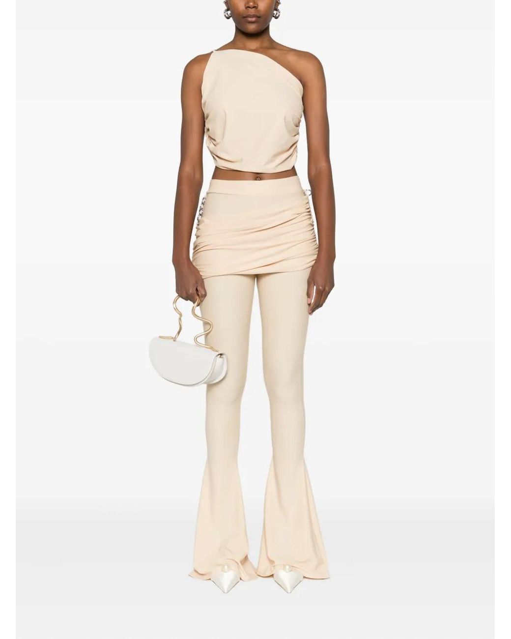 MEDEA Natural Ruched One-Shoulder Blouse