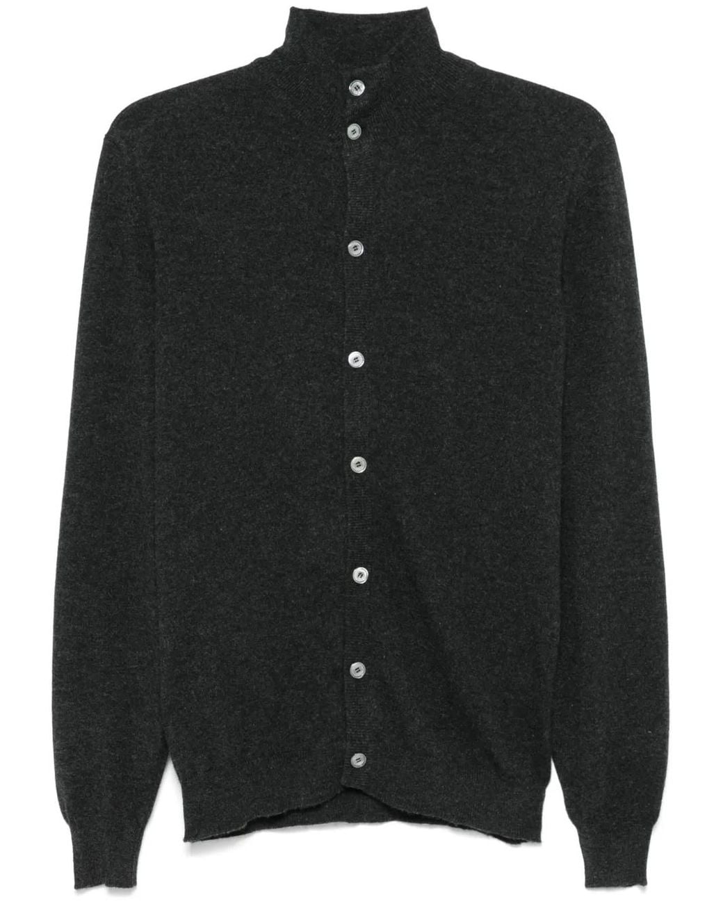 Fedeli Black Cashmere Cardigan for men