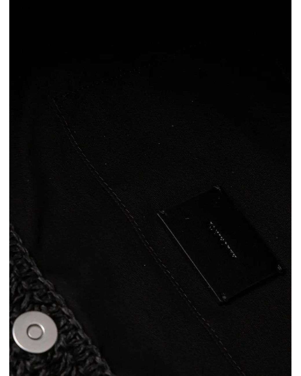 AllSaints Black Asha Leather-Strap Crochet Tote Bag