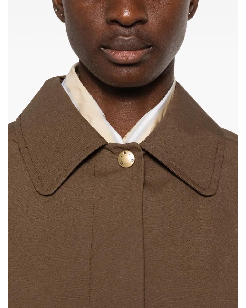 A.P.C. Brown Logo-Button Jacket