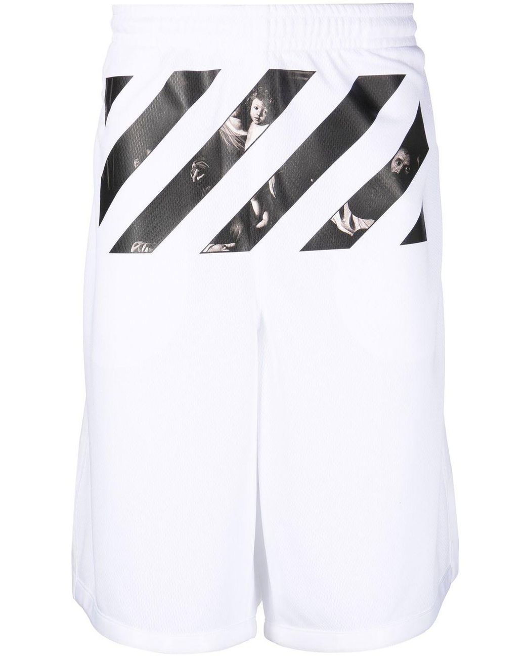 Short à rayures Diag Off-White c/o Virgil Abloh pour homme en coloris Blanc Homme Shorts Shorts Off-White c/o Virgil Abloh 