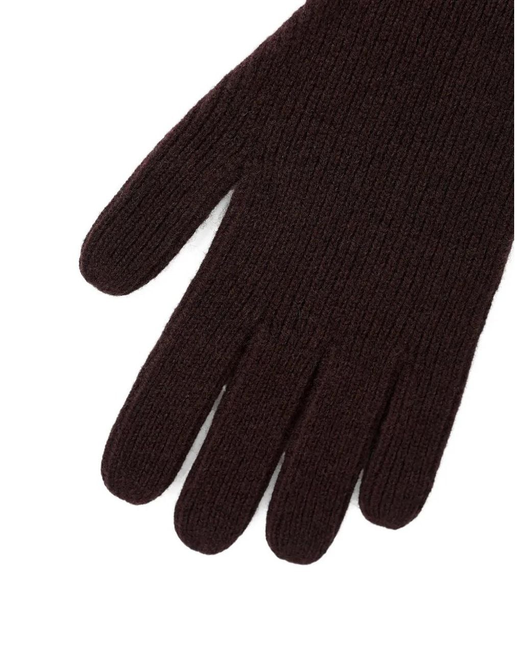 12 STOREEZ Brown Ribbed Merino-Wool Gloves