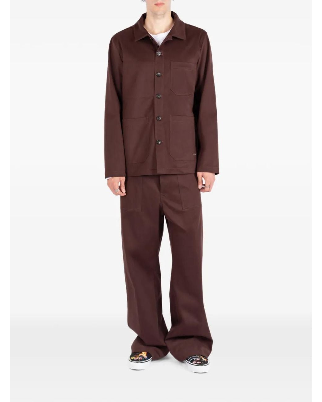 Societe Anonyme Brown Patch-Pocket Cotton Jacket for men