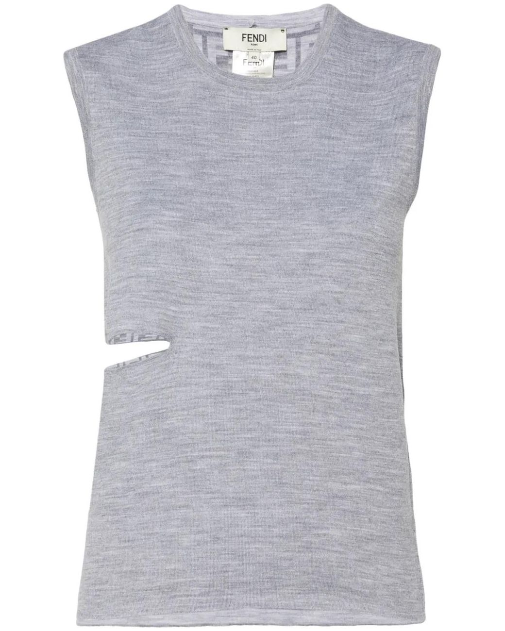 Fendi Blue Ff-Motif Tank Top
