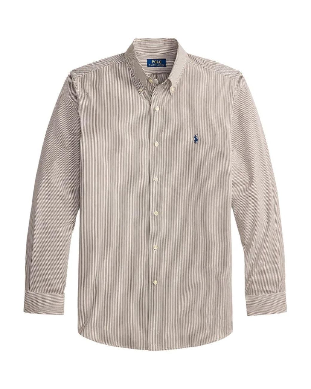 Polo Ralph Lauren Long-Sleeve Striped Shirt in White for Men | Lyst UK