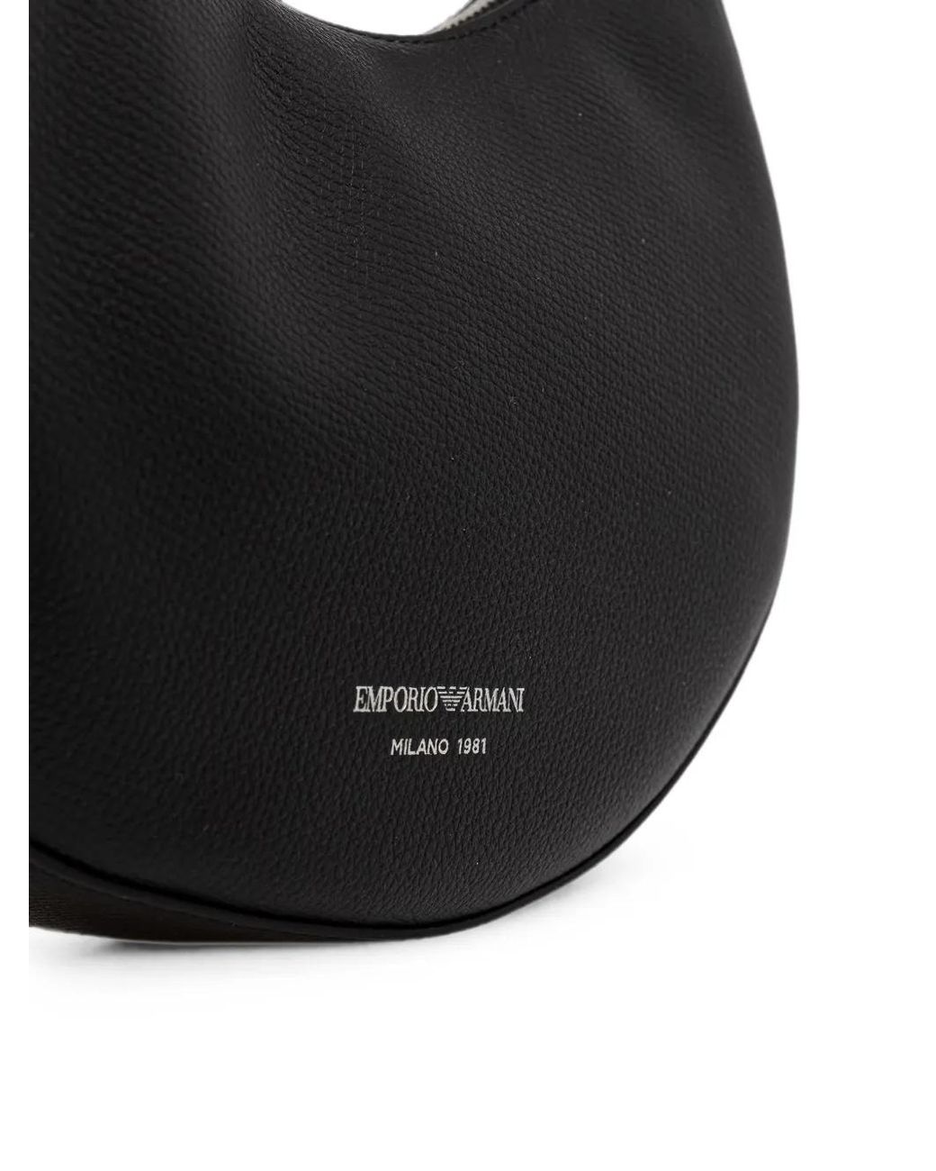 Emporio Armani Black 1981 Mini Leather Hobo Bag