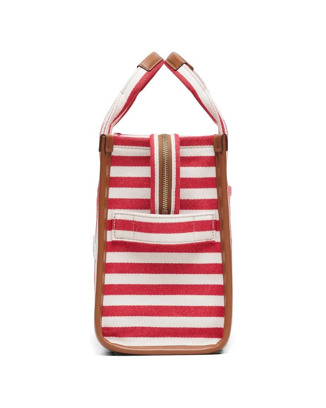 Marc Jacobs Red The Stripe Canvas Medium Tote Bag