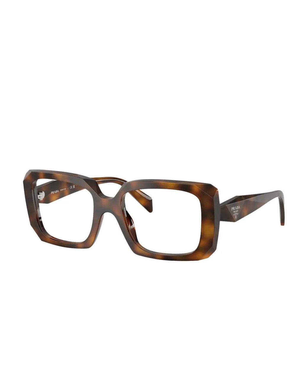 Prada Brown Geometric Glasses