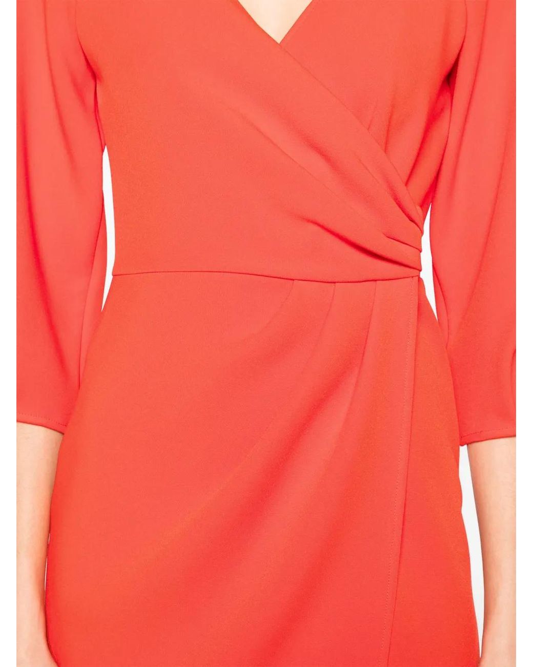 Nissa Gathered Wrap Midi Dress