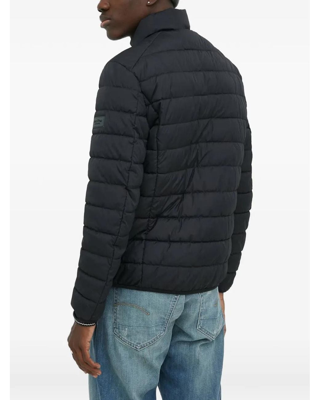 Marc O' Polo Black Logo-Patch Quilted Jacket for men