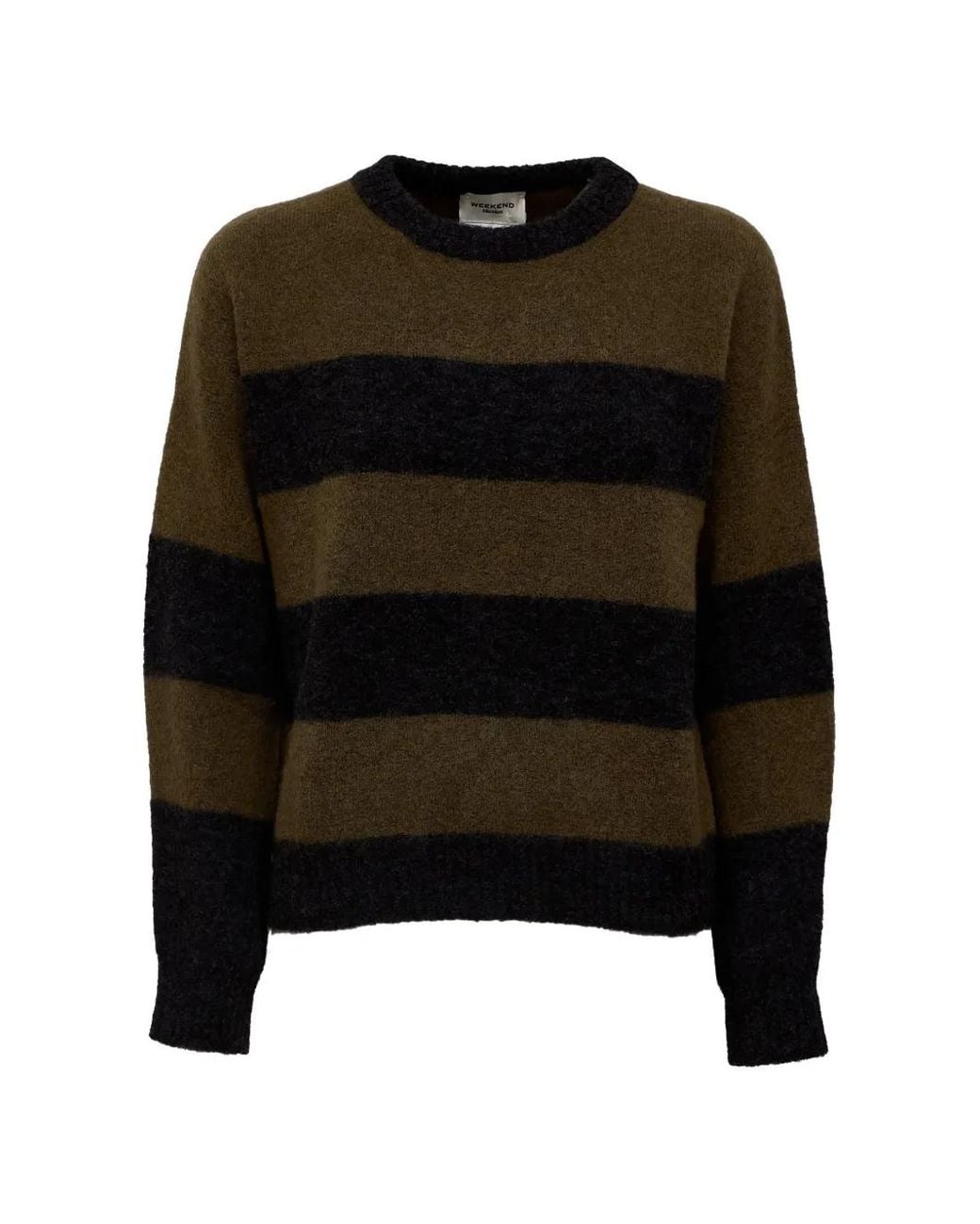 Weekend by Maxmara Black Striped Wool-Blend Sweater