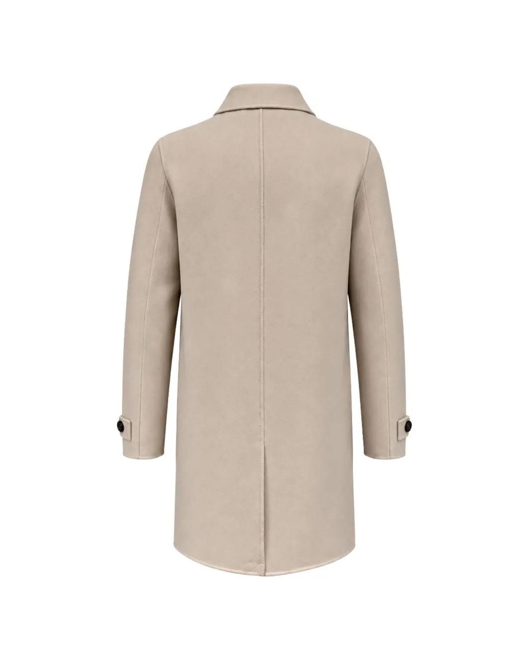 Franzese Collection Natural Single-Breasted Patch-Pocket Coat for men