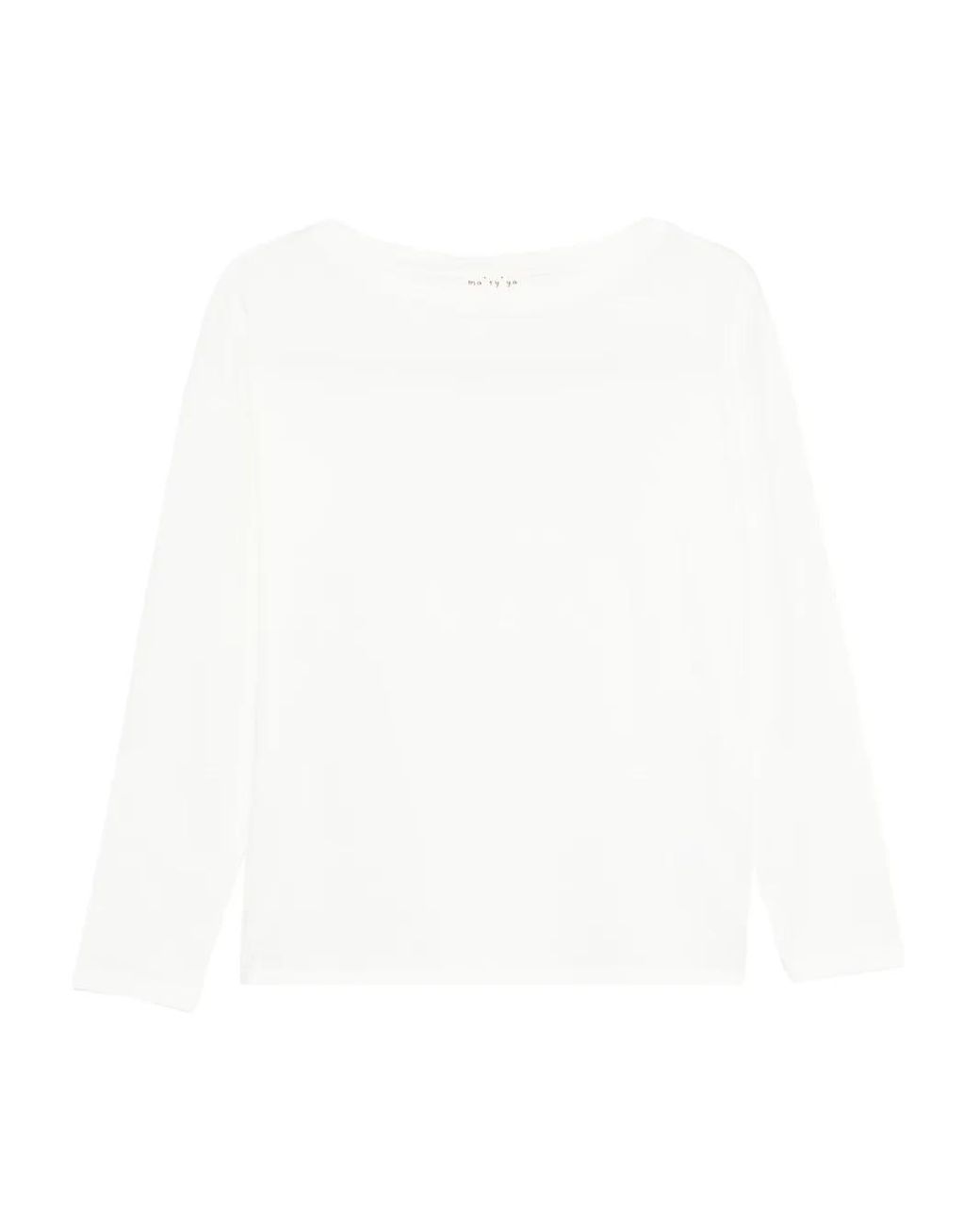 Ma'ry'ya White Boat-Neck T-Shirt