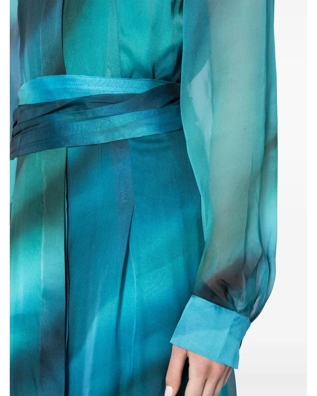 Alberta Ferretti Blue Printed Chiffon Dress
