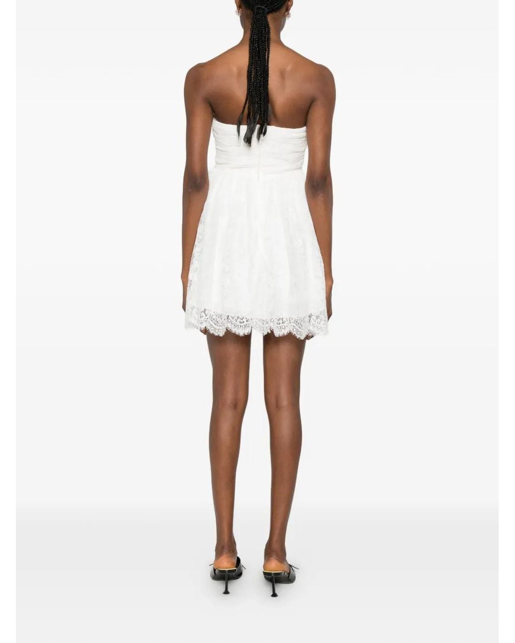 Self-Portrait White Strapless Mini Dress