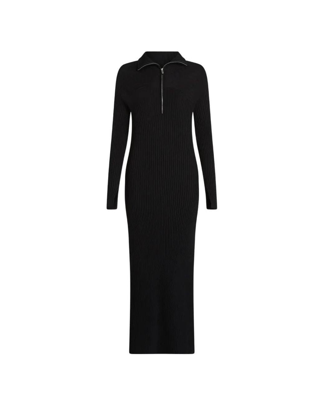 Karl Lagerfeld Black Zip-Detail Maxi Dress