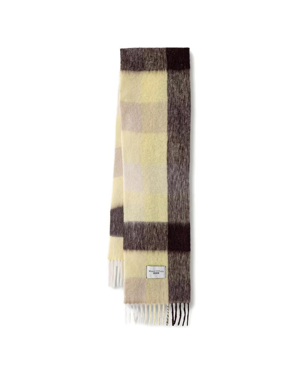 Marc O' Polo White Check Brushed Scarf