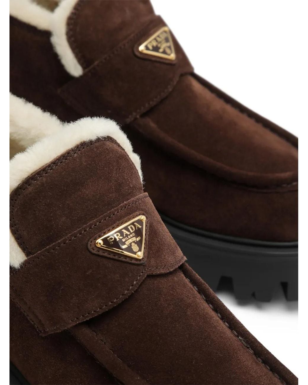 Prada Brown Loafer Aus Wildleder