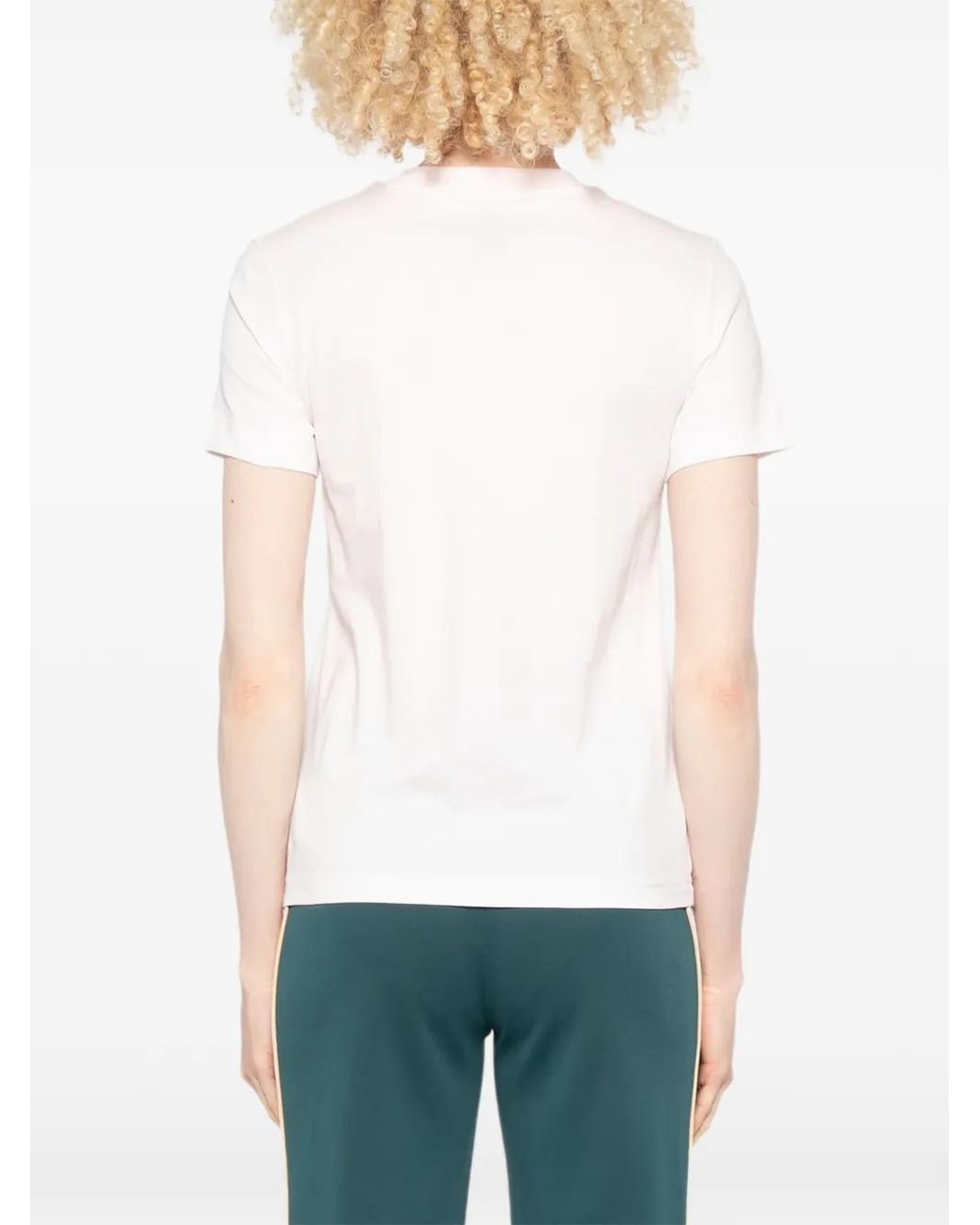 New Balance White T-Shirt À Détail De Logo
