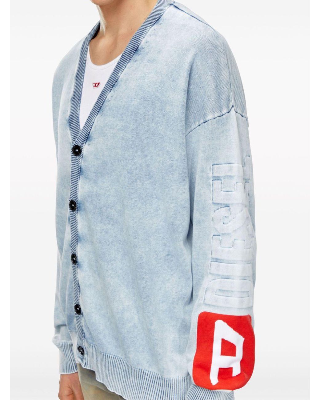 メンズ DIESEL K-zeno ウォッシュド カーディガン ブルー | Lyst