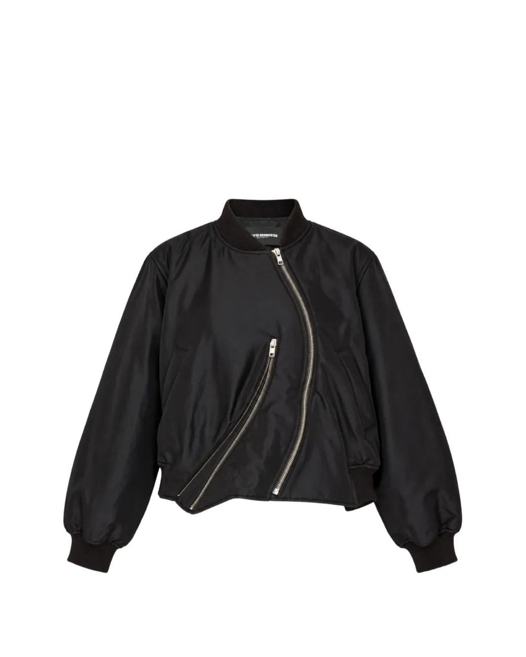 Melitta Baumeister Black Asymmetric Curved-Zip Jacket