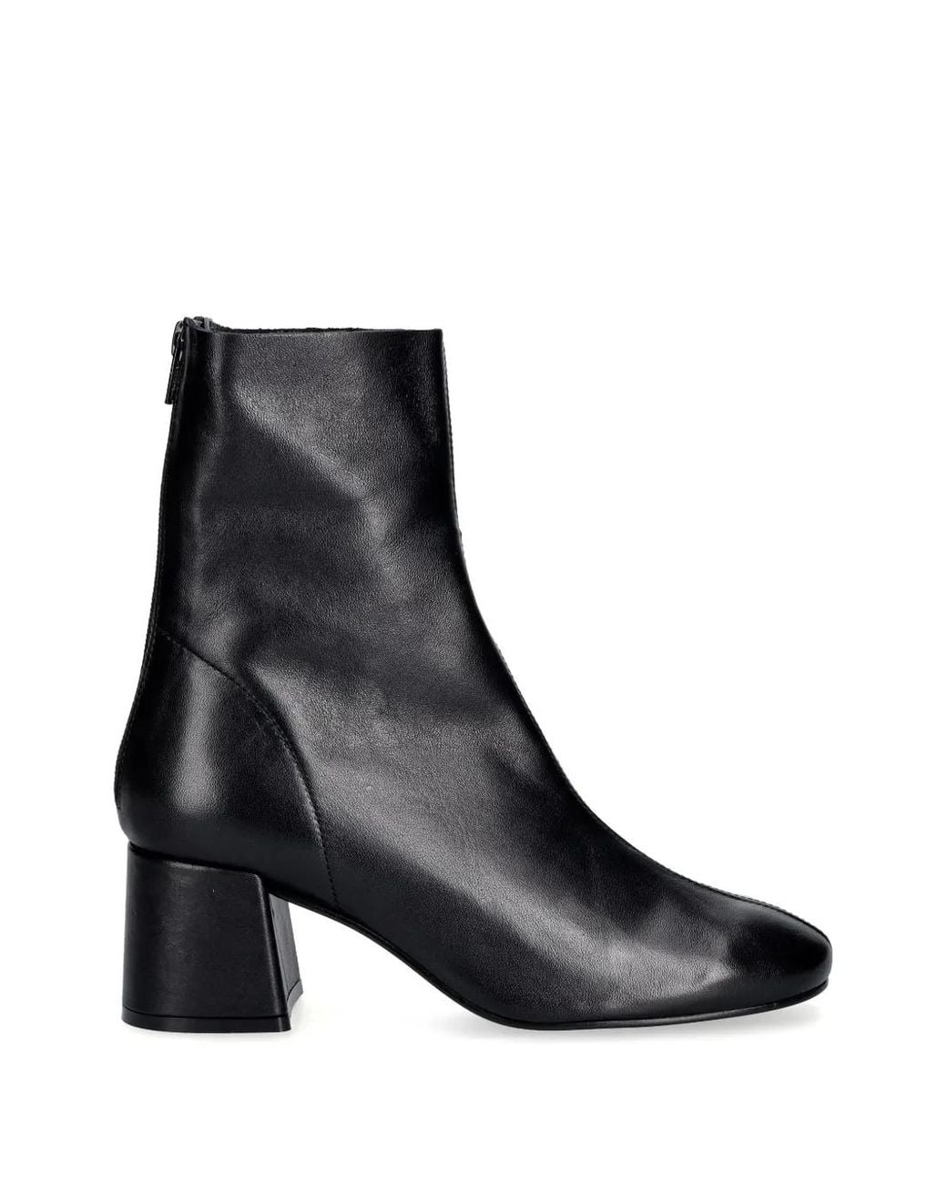 JONAK PARIS Black Block-Heel Leather Boots