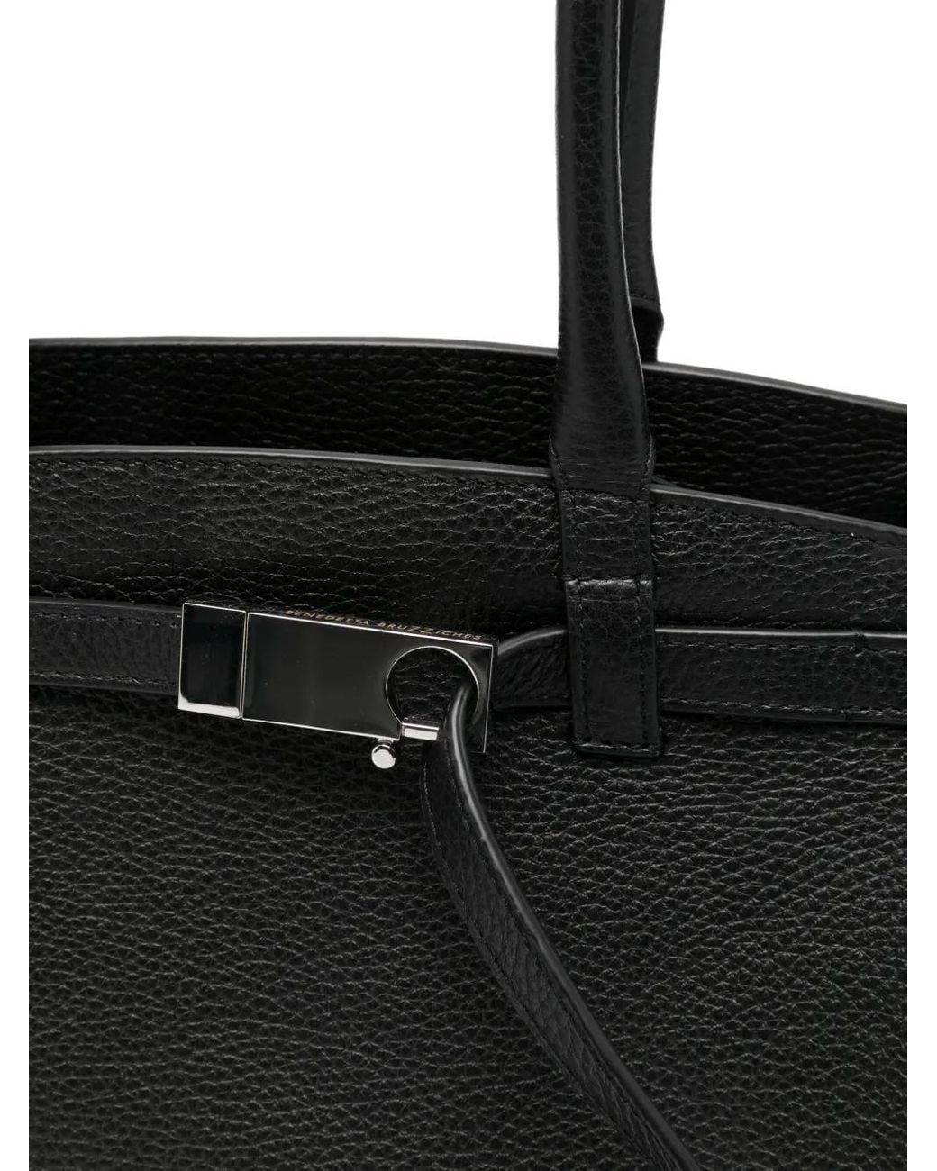 Benedetta Bruzziches Black Leather Tote Bag
