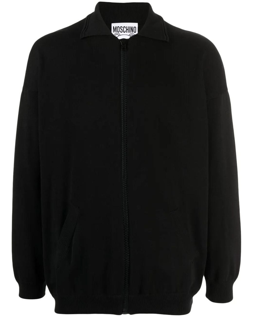 Moschino Black Archive Teddy Fine-Knit Cardigan for men