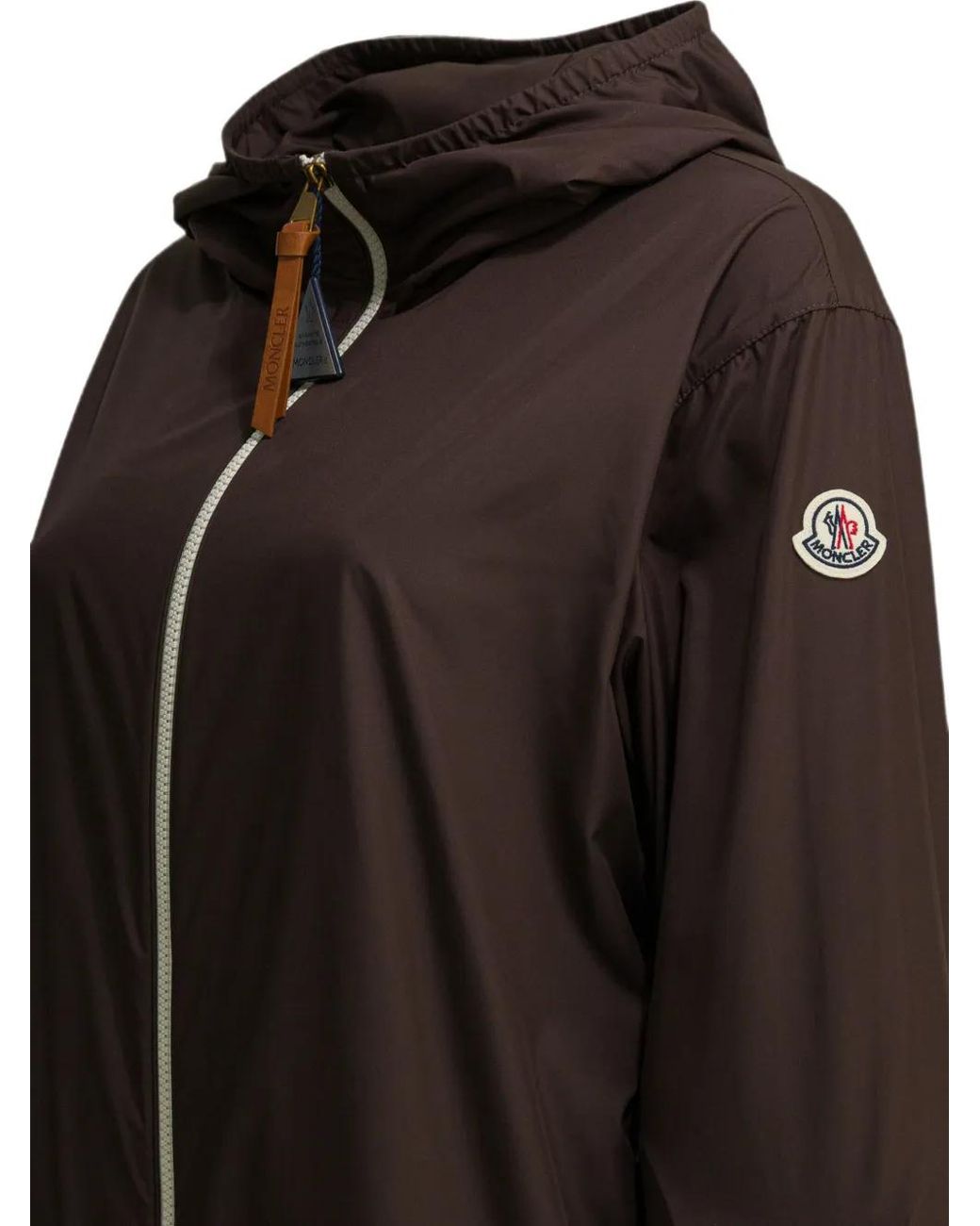 Moncler Brown Veste À Patch Logo