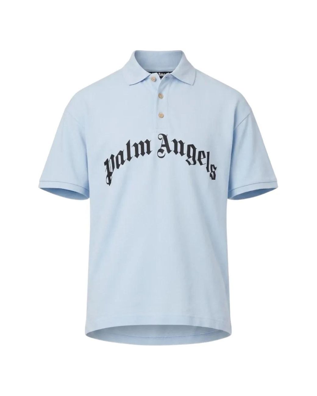Palm Angels Blue Curved Logo Polo/Baby for men