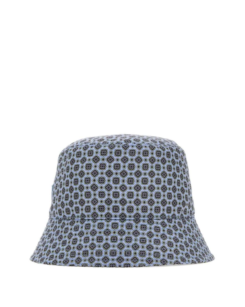 Prada Blue Printed Bucket Hat for men