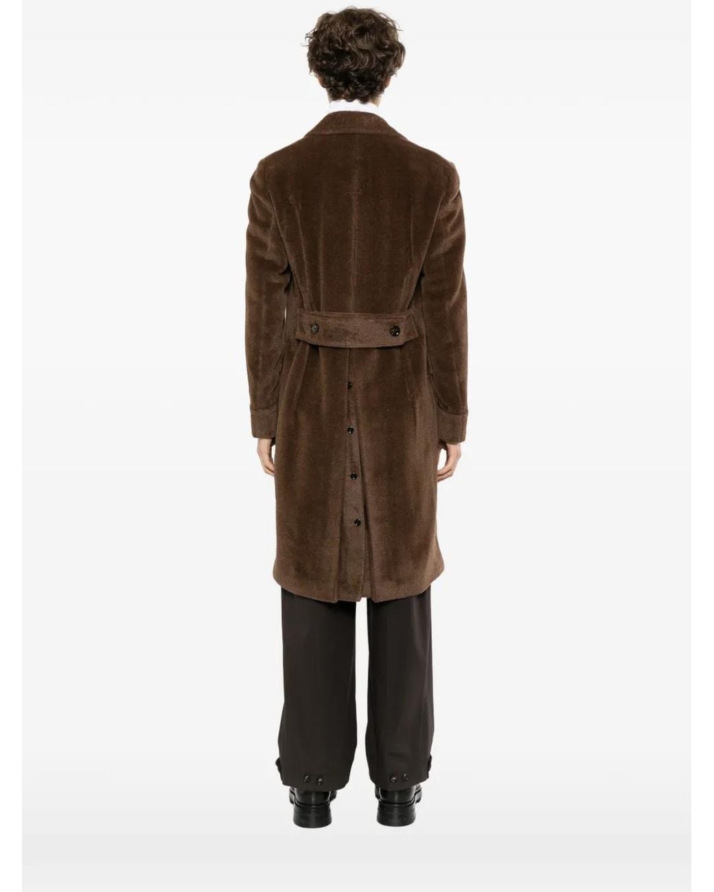Lardini Brown Double-Breasted Coat for men