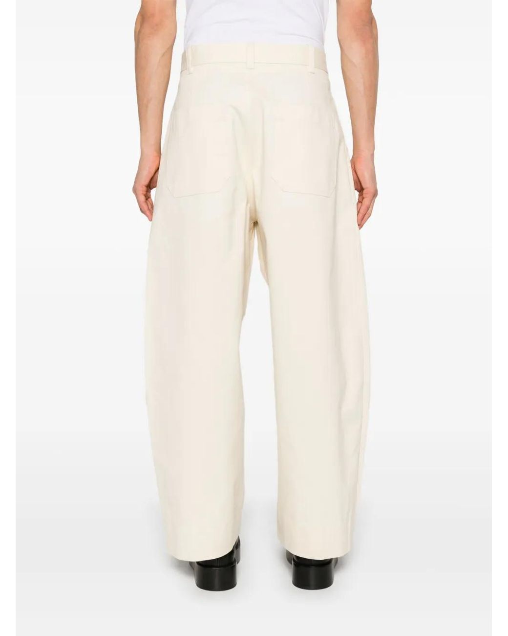 Studio Nicholson Natural Sorte Pleated Curved-Leg Trousers for men