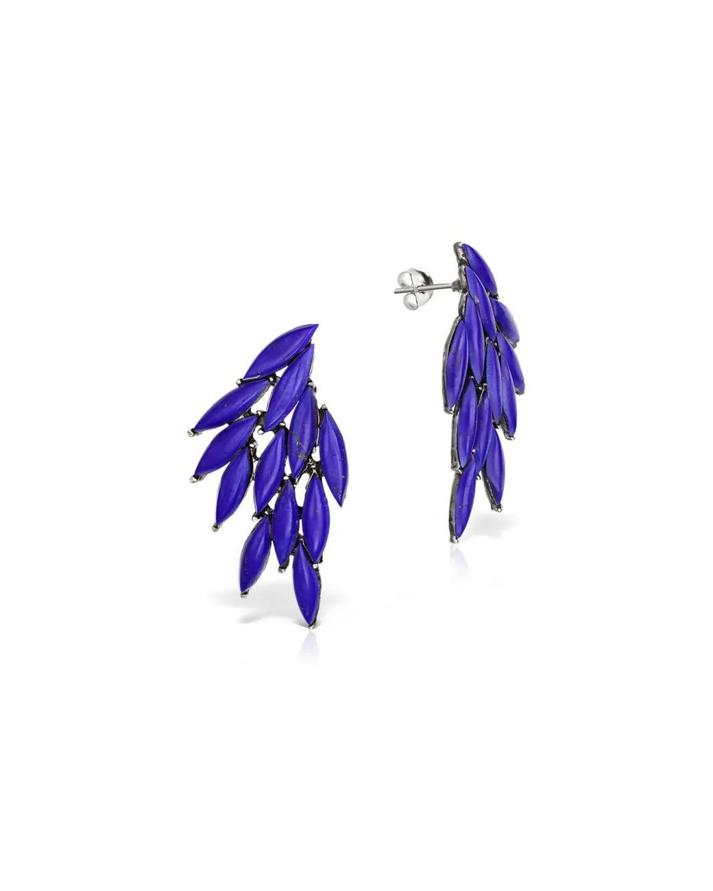 Elle Macpherson Blue Leaf Drop Earrings